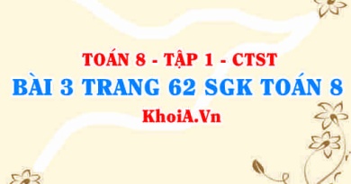 Bài 3 trang 62 SGK Toán 8 Tập 1 Chân trời sáng tạo